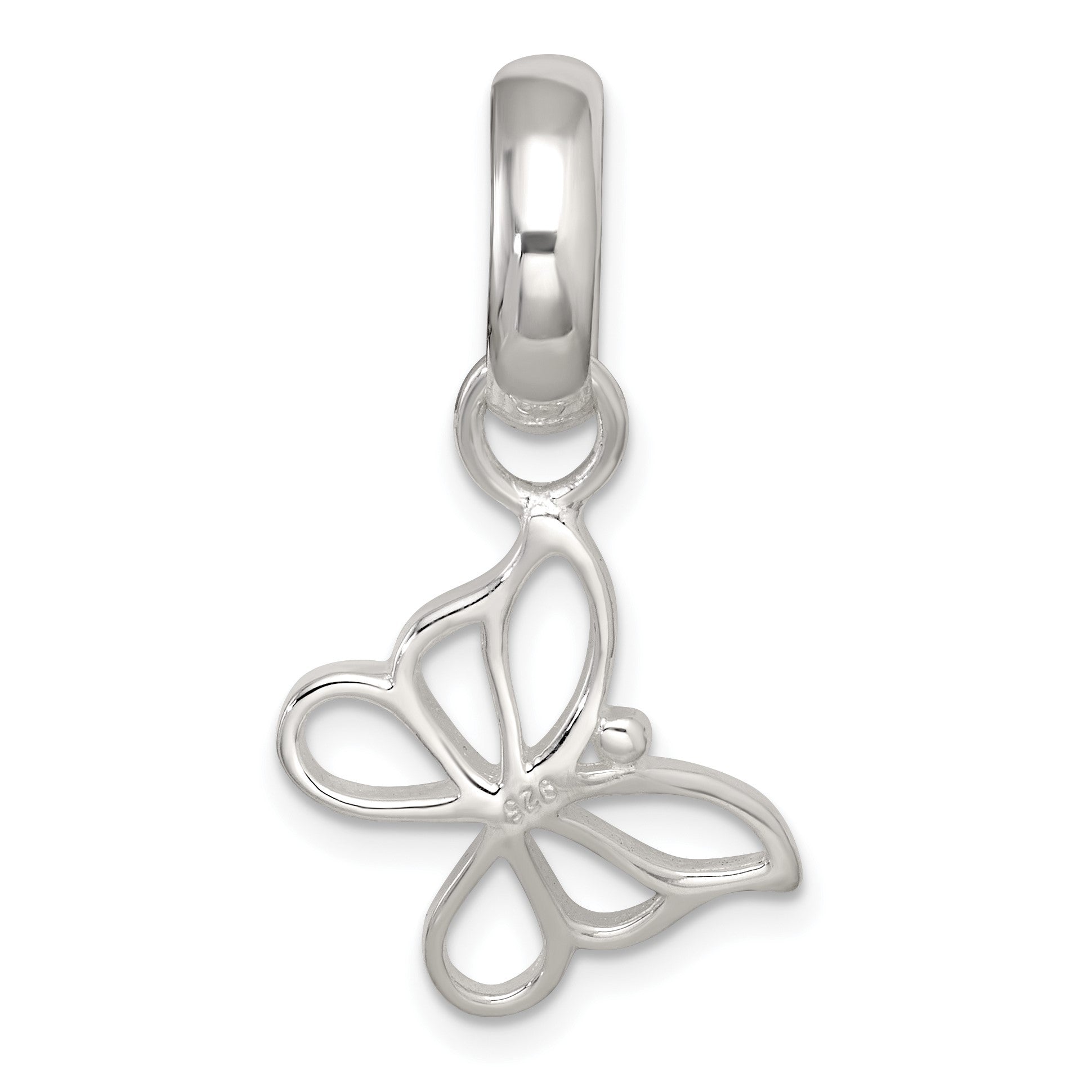 Sterling Silver Polished Cut-out Butterfly Pendant