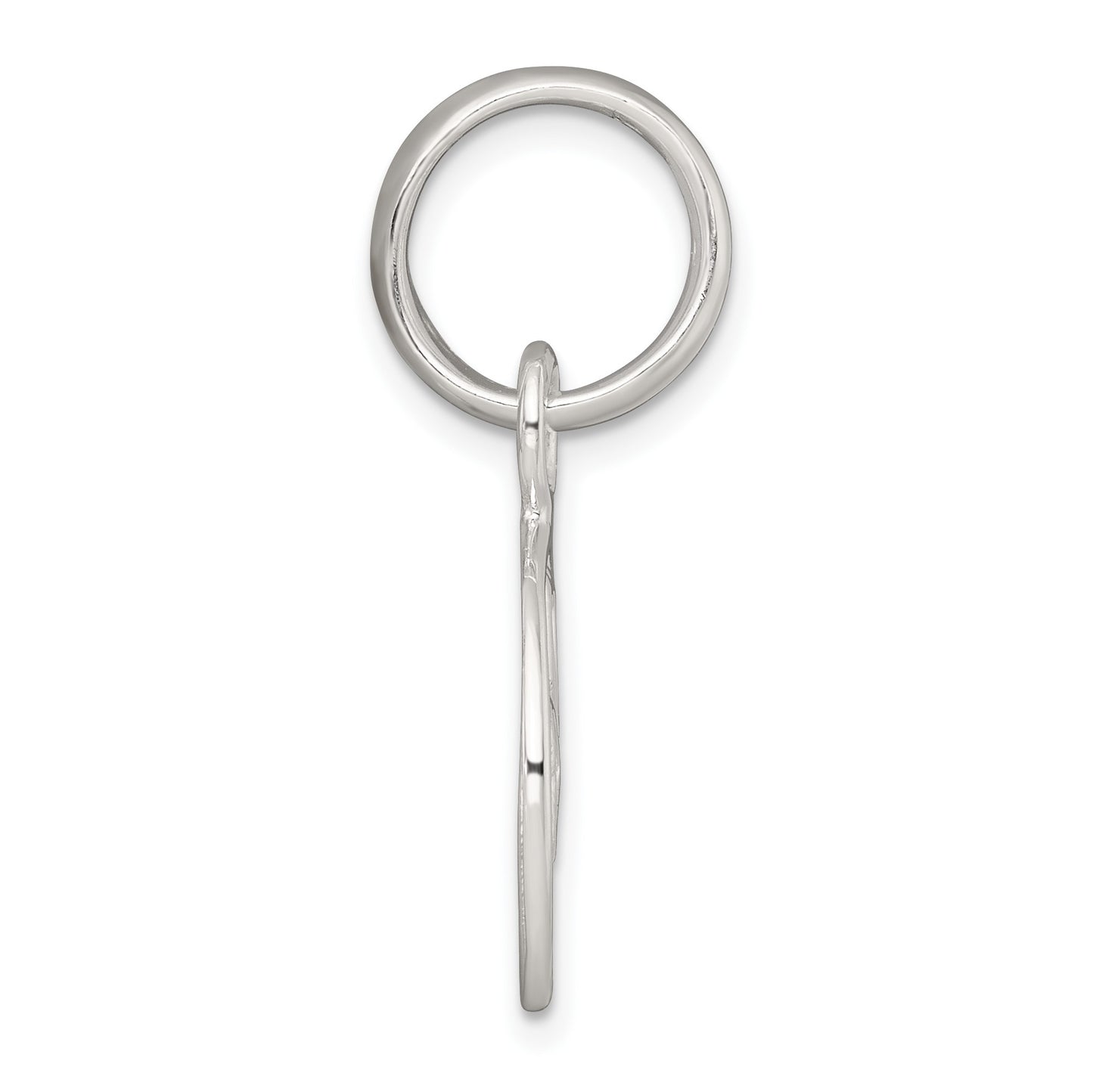 Sterling Silver Polished Cut-out 3-leaf Clover in Circle Pendant