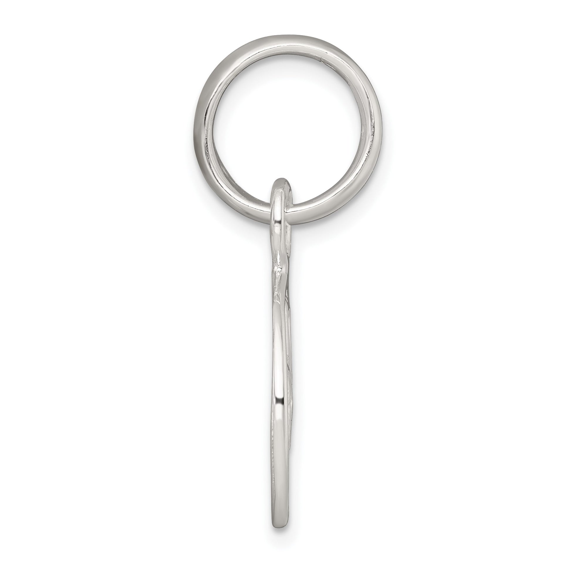 Sterling Silver Polished Cut-out 3-leaf Clover in Circle Pendant