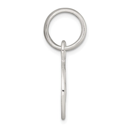 Sterling Silver Polished Cut-out 3-leaf Clover in Circle Pendant