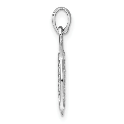 Sterling Silver Rhodium-plated Polished Reversible Scorpio in Circle Zodiac Pendant