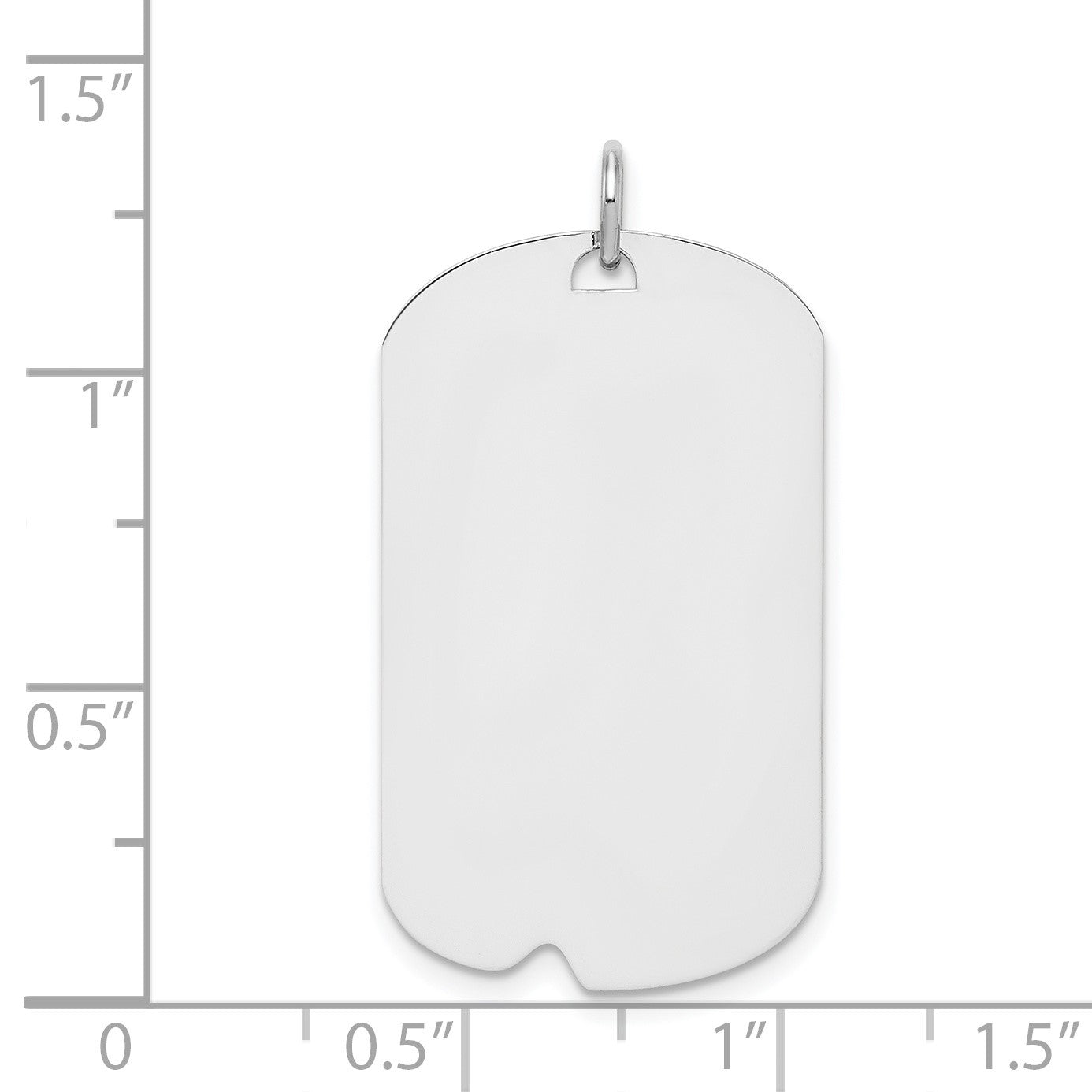 SSilver Rhodium-plated Polished Front/Satin Back Engravable Dog Tag