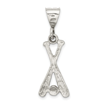 Sterling Silver Two Bats & a Ball Charm