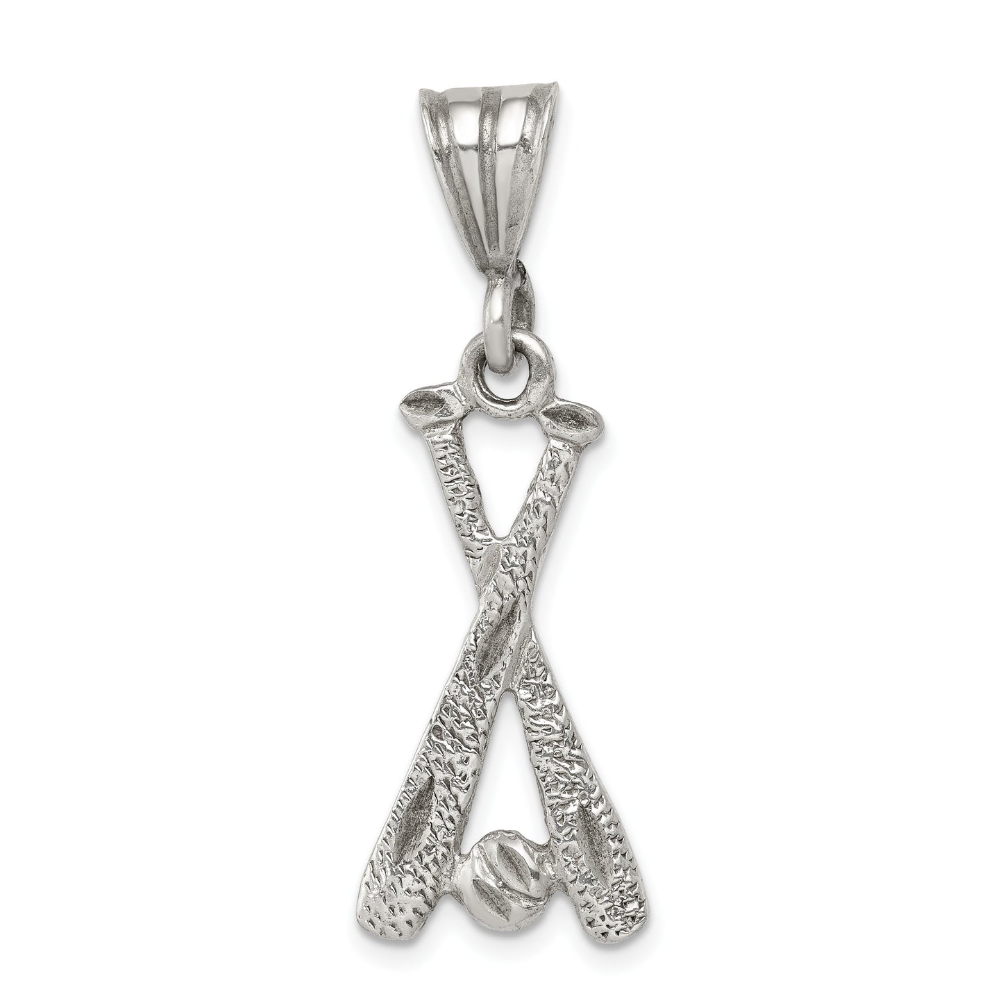 Sterling Silver Two Bats & a Ball Charm