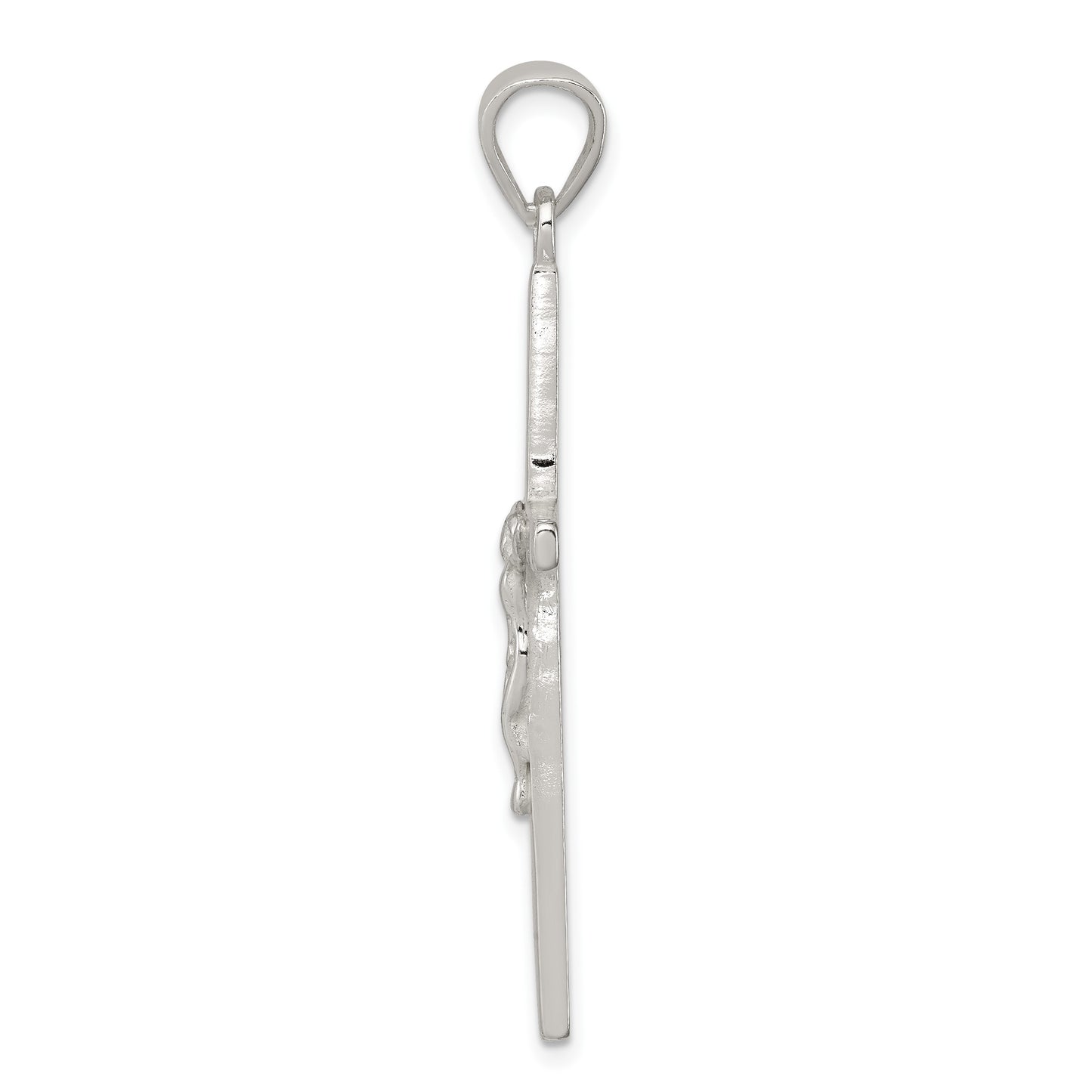 Sterling Silver Polished Crucifix Pendant