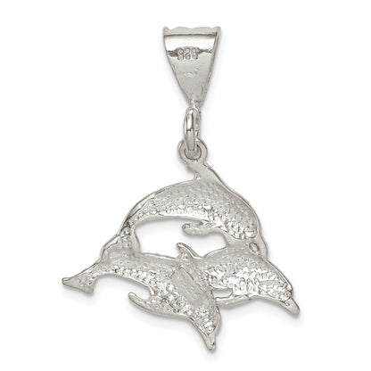 Sterling Silver Trio of Dolphins Pendant