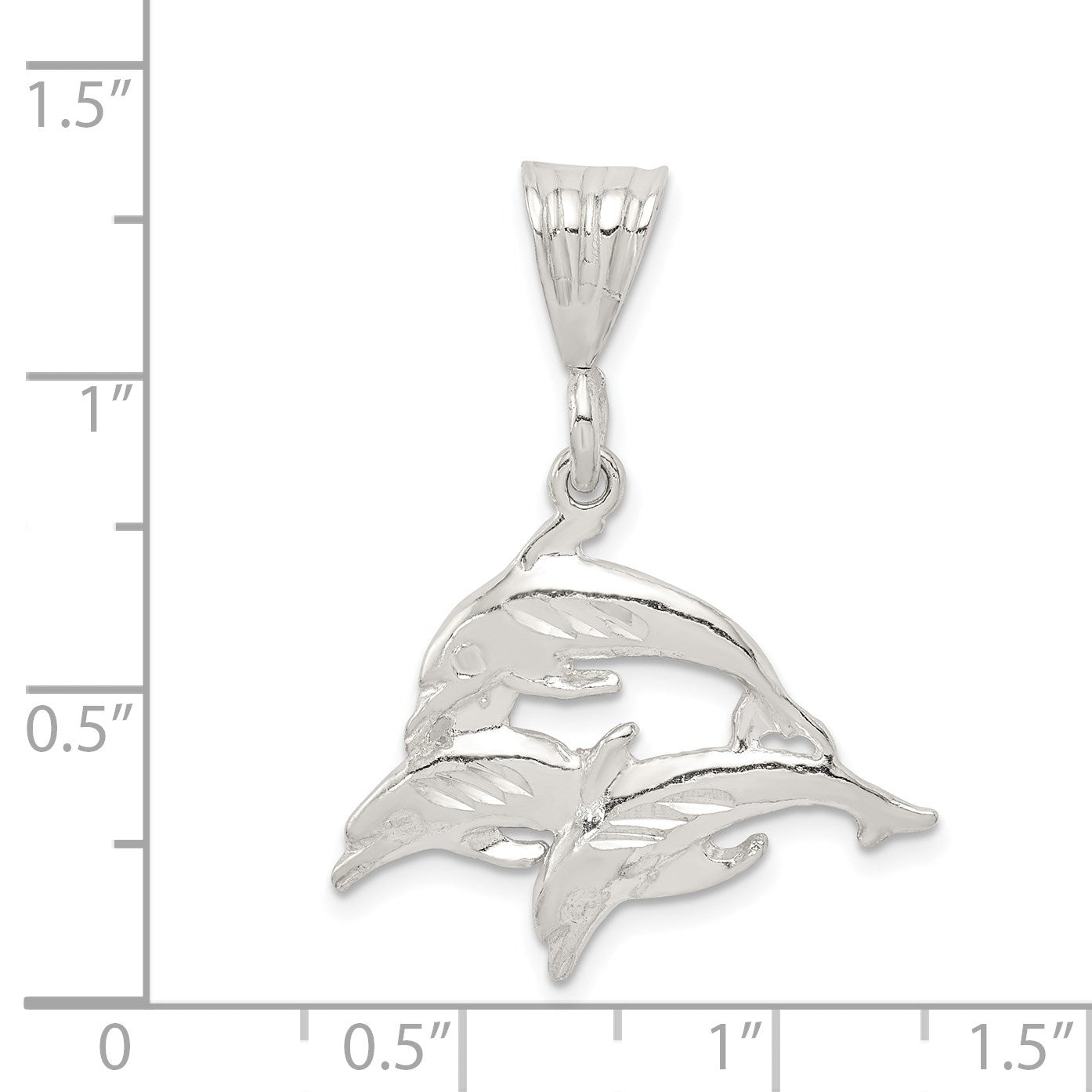 Sterling Silver Trio of Dolphins Pendant