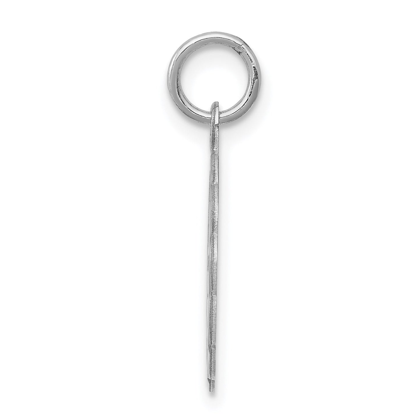 Sterling Silver Rhodium-plated I Love You Disc Charm