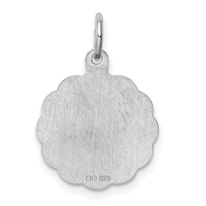 Sterling Silver Rhodium-plated Your Always In My Heart Disc Charm