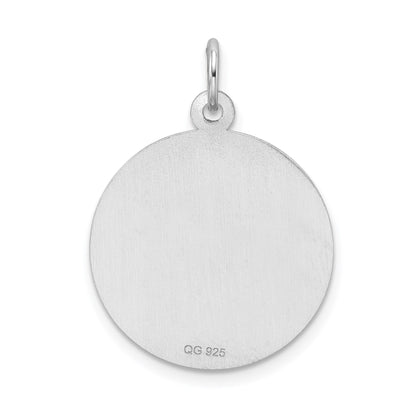 Sterling Silver Rhodium-plated Happy Anniversary Disc Charm