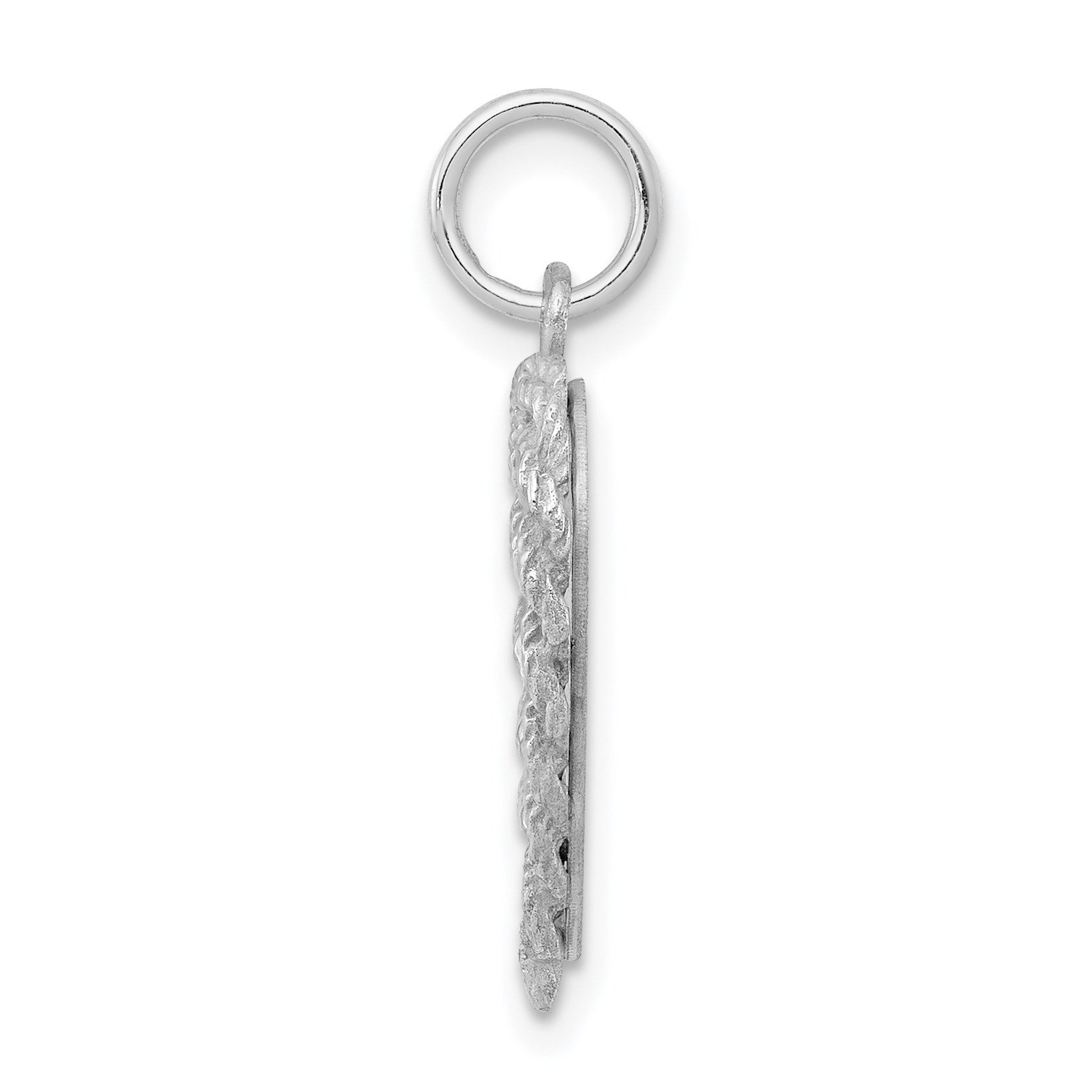 Sterling Silver Rhodium-plated Baptism Disc Charm
