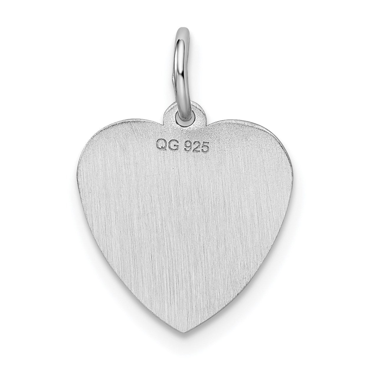 Sterling Silver Rhodium-plated Sweet Sixteen Heart Disc Charm