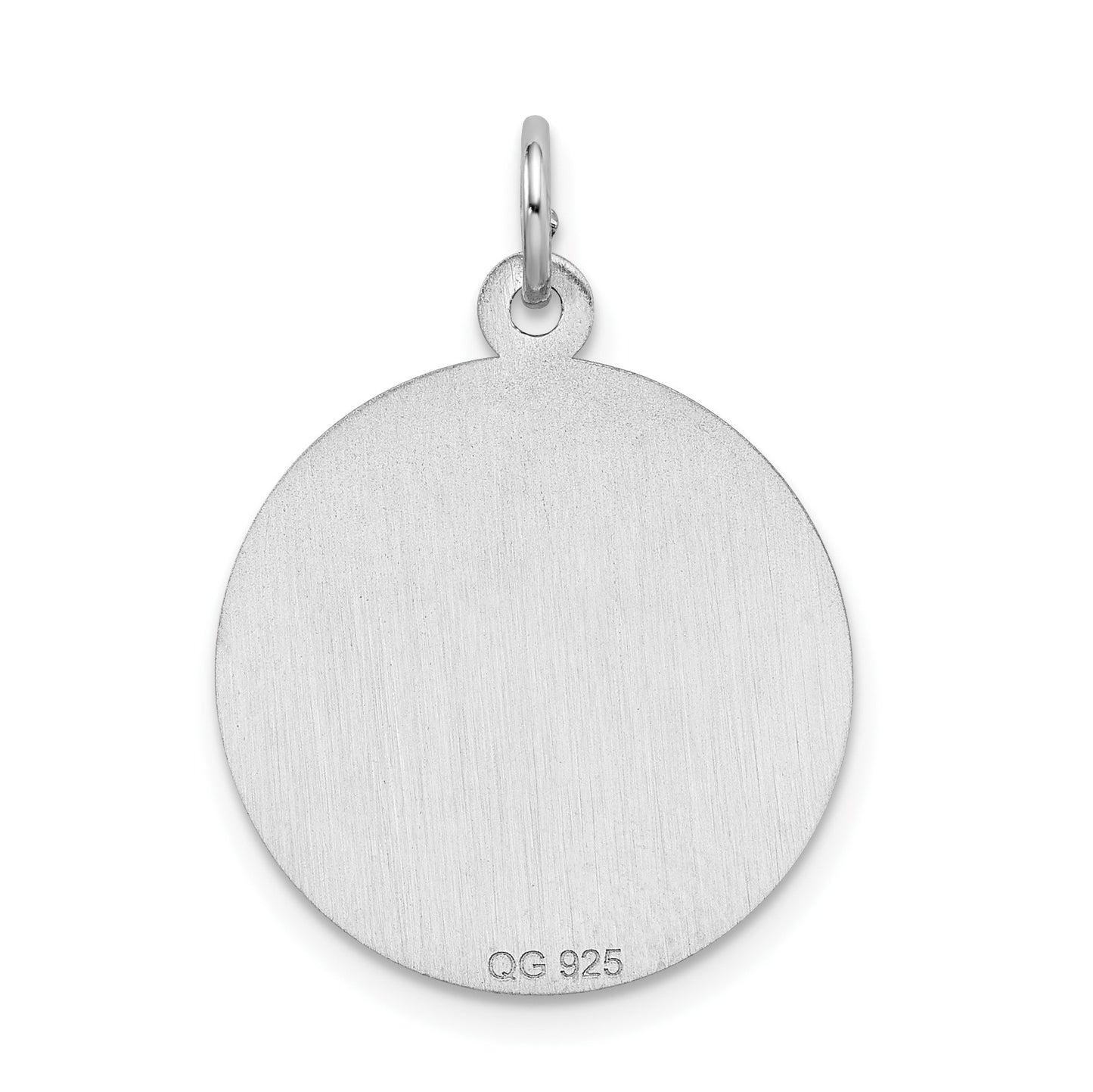 Sterling Silver Rhodium-plated Sweet Sixteen Disc Charm
