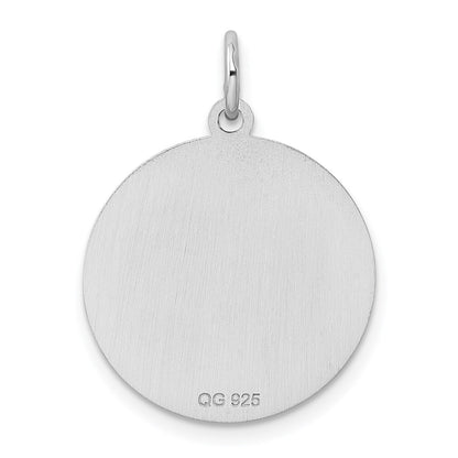 Sterling Silver Rhodium-plated Happy Birthday Disc Charm