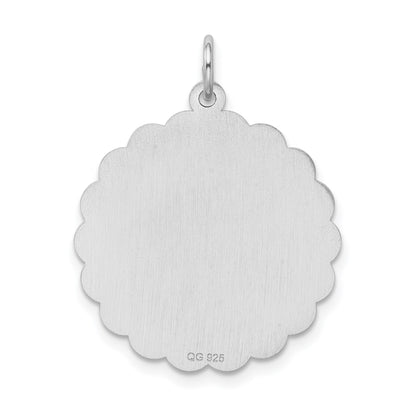 Sterling Silver Rhodium-plated Happy Birthday Disc Charm