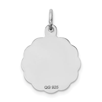 Sterling Silver Rhodium-plated Its a Girl Charm