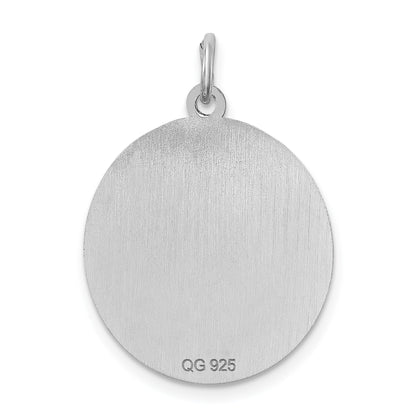 Sterling Silver Rhodium-plated Collie Disc Charm