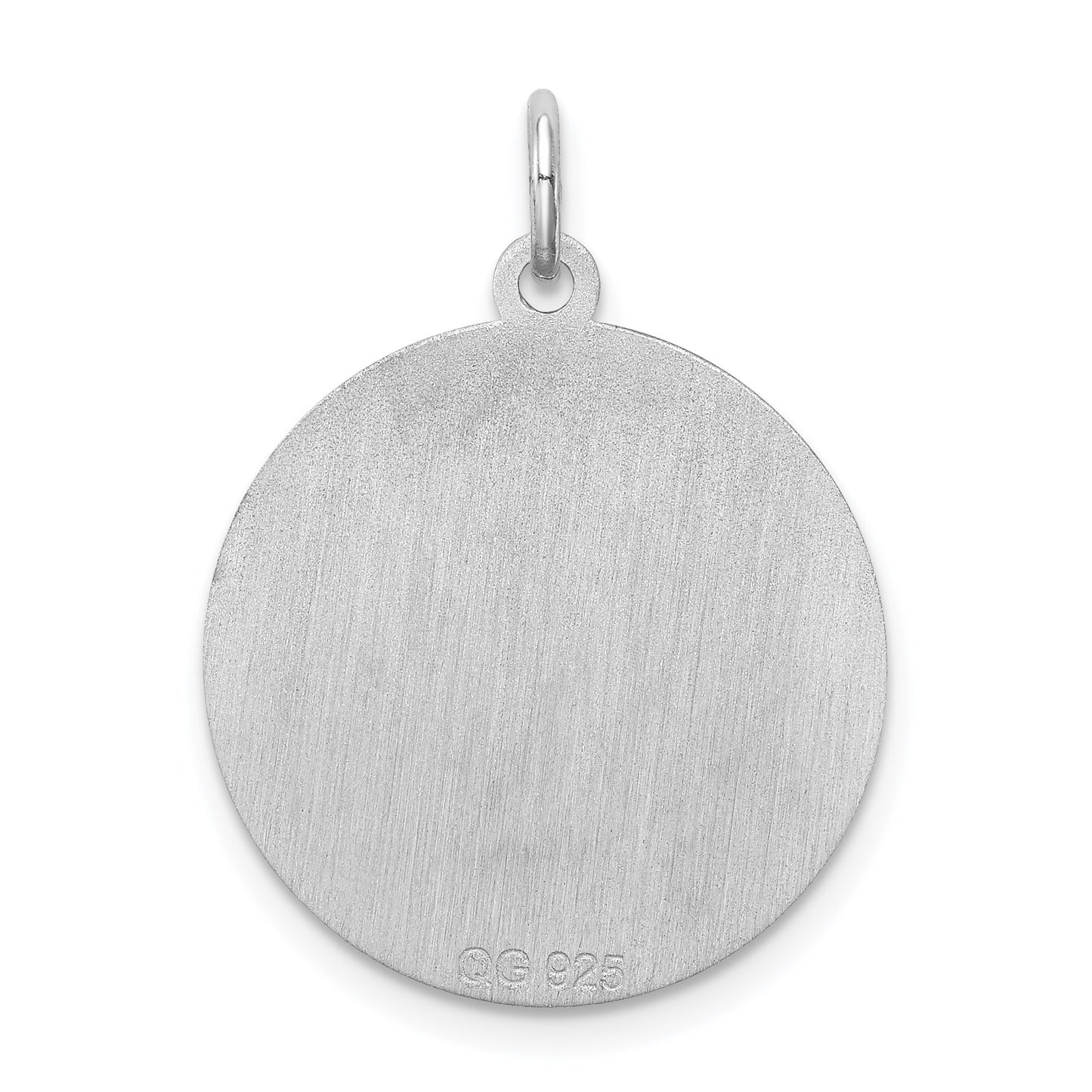Sterling Silver Rhodium-plated Golden Retriever Disc Charm