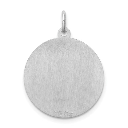 Sterling Silver Rhodium-plated Golden Retriever Disc Charm