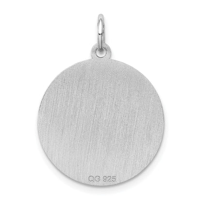 Sterling Silver Rhodium-plated Welsh Corgi Disc Charm