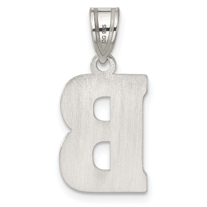 Sterling Silver Rhodium-plated Letter B Initial Pendant