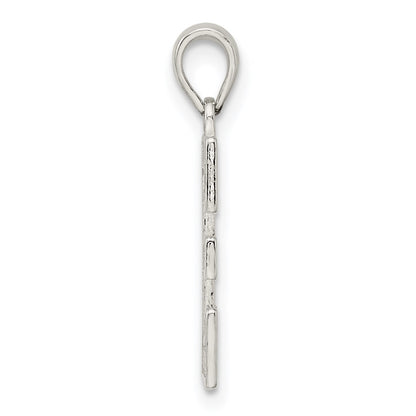 Sterling Silver Rhodium-plated Letter E Initial Pendant