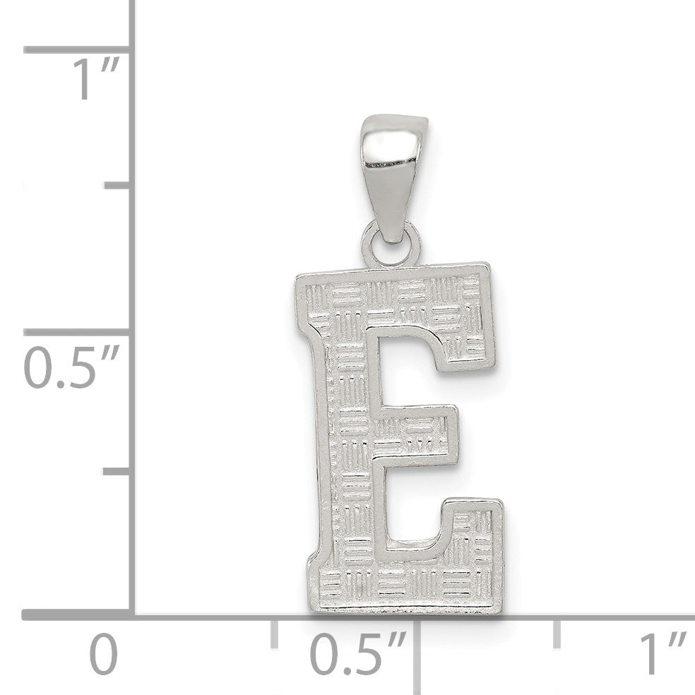 Sterling Silver Rhodium-plated Letter E Initial Pendant