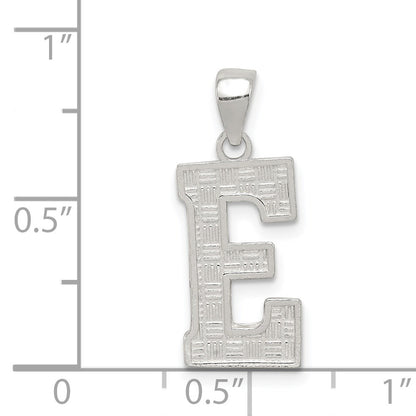 Sterling Silver Rhodium-plated Letter E Initial Pendant