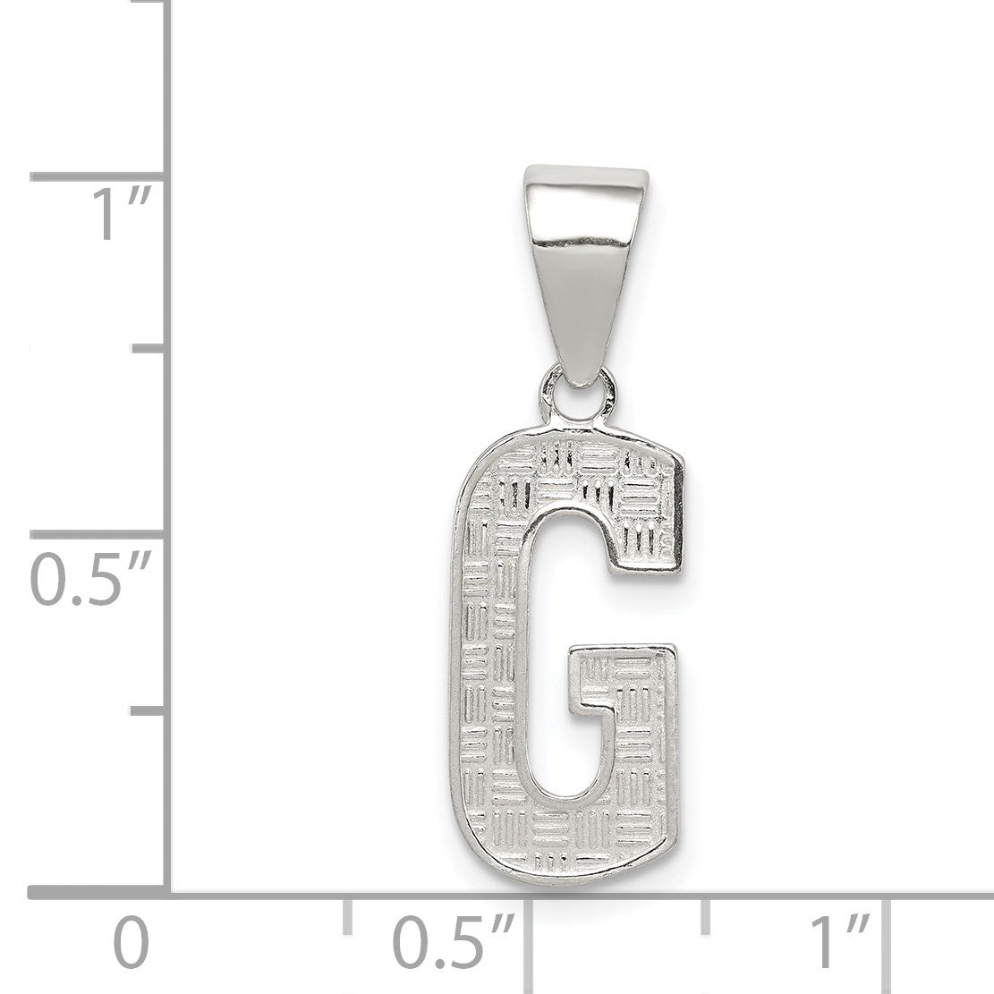 Sterling Silver Rhodium-plated Letter G Initial Pendant