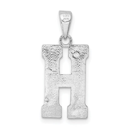 Sterling Silver Rhodium-plated Letter H Initial Pendant