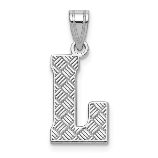 Sterling Silver Rhodium-plated Letter L Initial Pendant