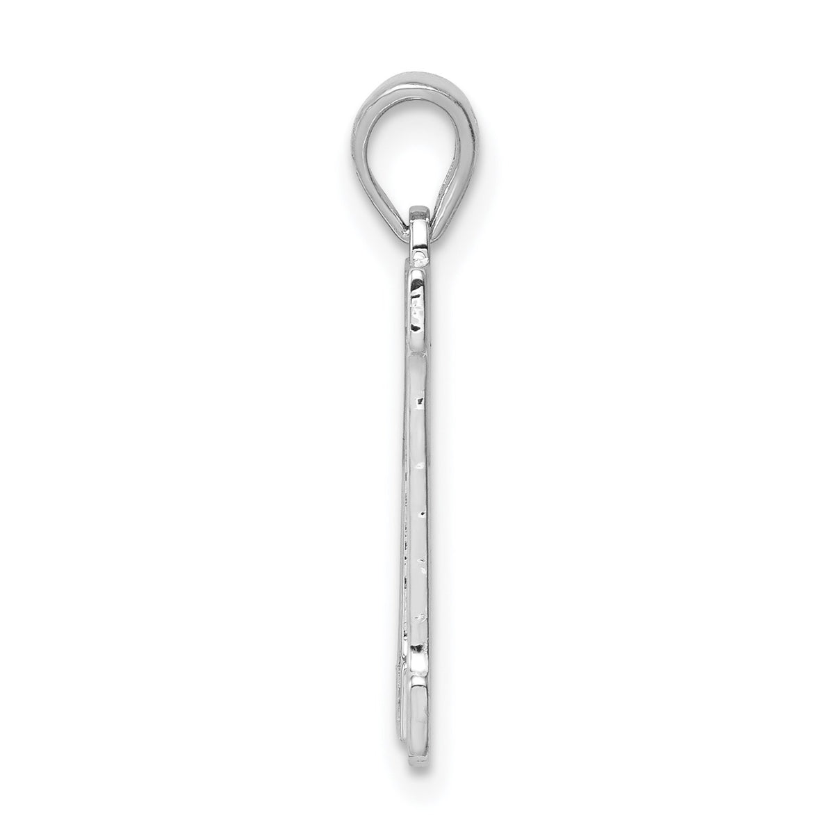 Sterling Silver Rhodium-plated Letter M Initial Pendant