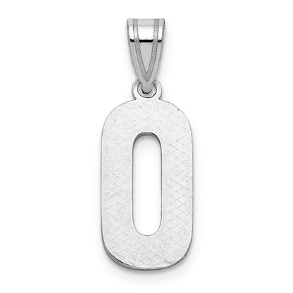 Sterling Silver Rhodium-plated Letter O Initial Pendant