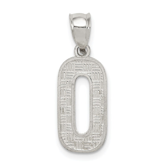 Sterling Silver Rhodium-plated Letter O Initial Pendant