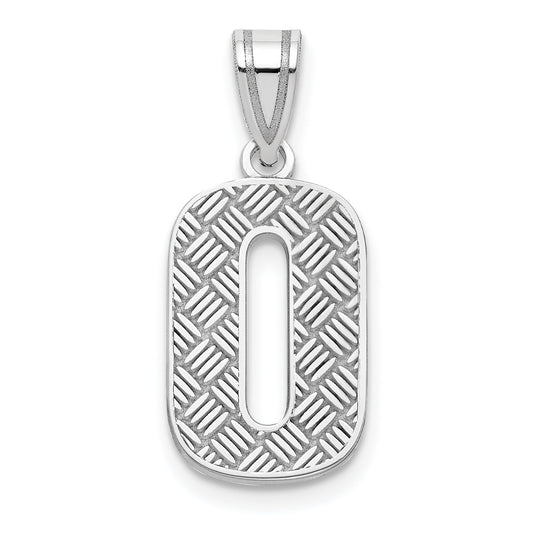 Sterling Silver Rhodium-plated Letter O Initial Pendant