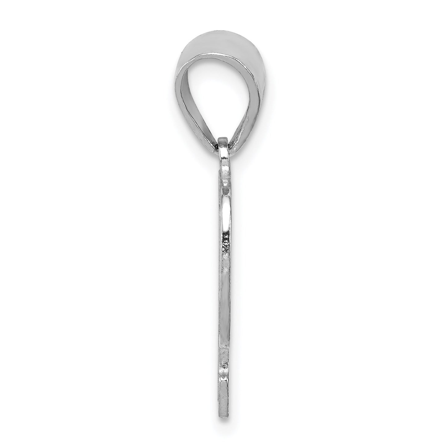 Sterling Silver Rhodium-plated Letter P Initial Pendant