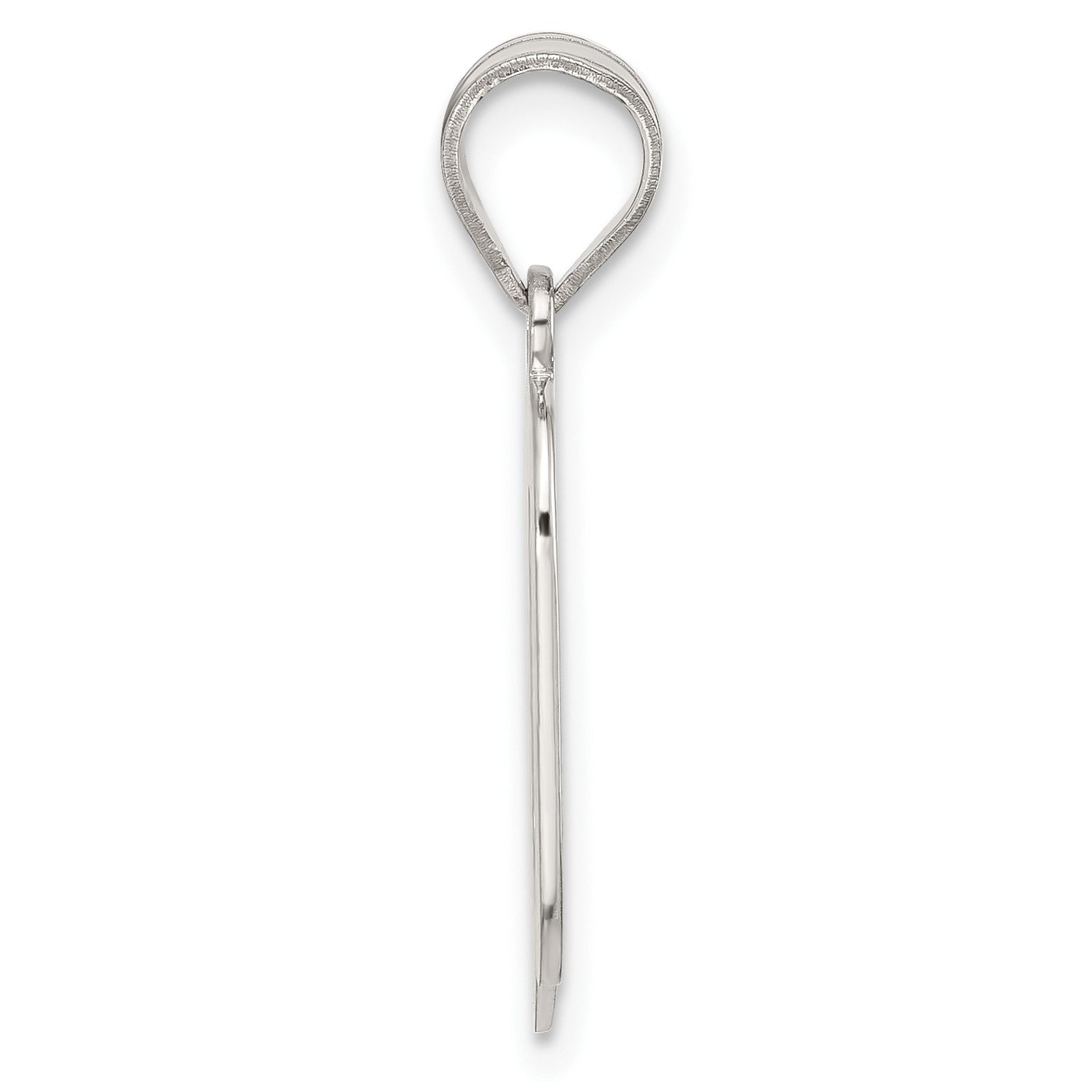 Sterling Silver Rhodium-plated Letter Q Initial Pendant