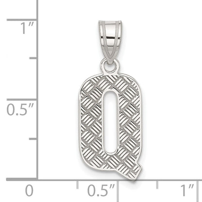Sterling Silver Rhodium-plated Letter Q Initial Pendant