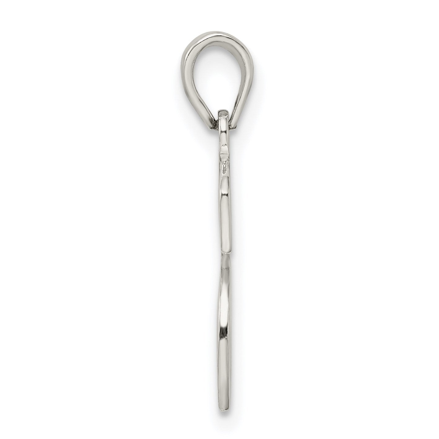 Sterling Silver Rhodium-plated Letter S Initial Pendant