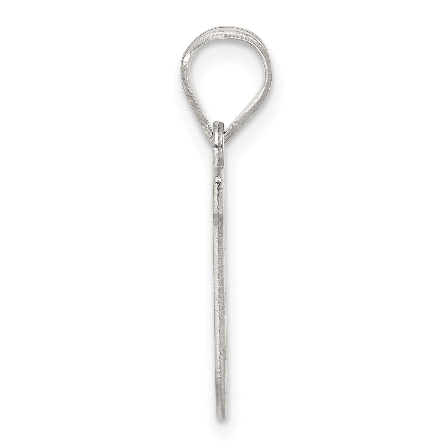 Sterling Silver Rhodium-plated Letter U Initial Pendant