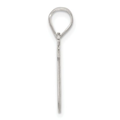 Sterling Silver Rhodium-plated Letter U Initial Pendant