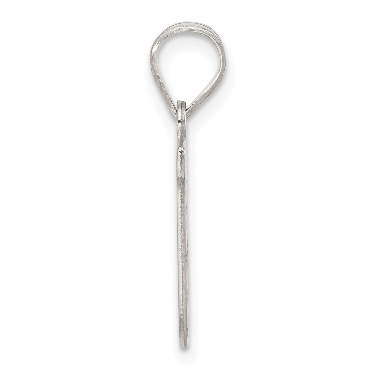 Sterling Silver Rhodium-plated Letter U Initial Pendant