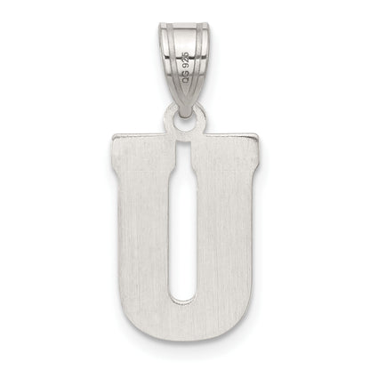 Sterling Silver Rhodium-plated Letter U Initial Pendant