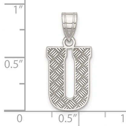 Sterling Silver Rhodium-plated Letter U Initial Pendant