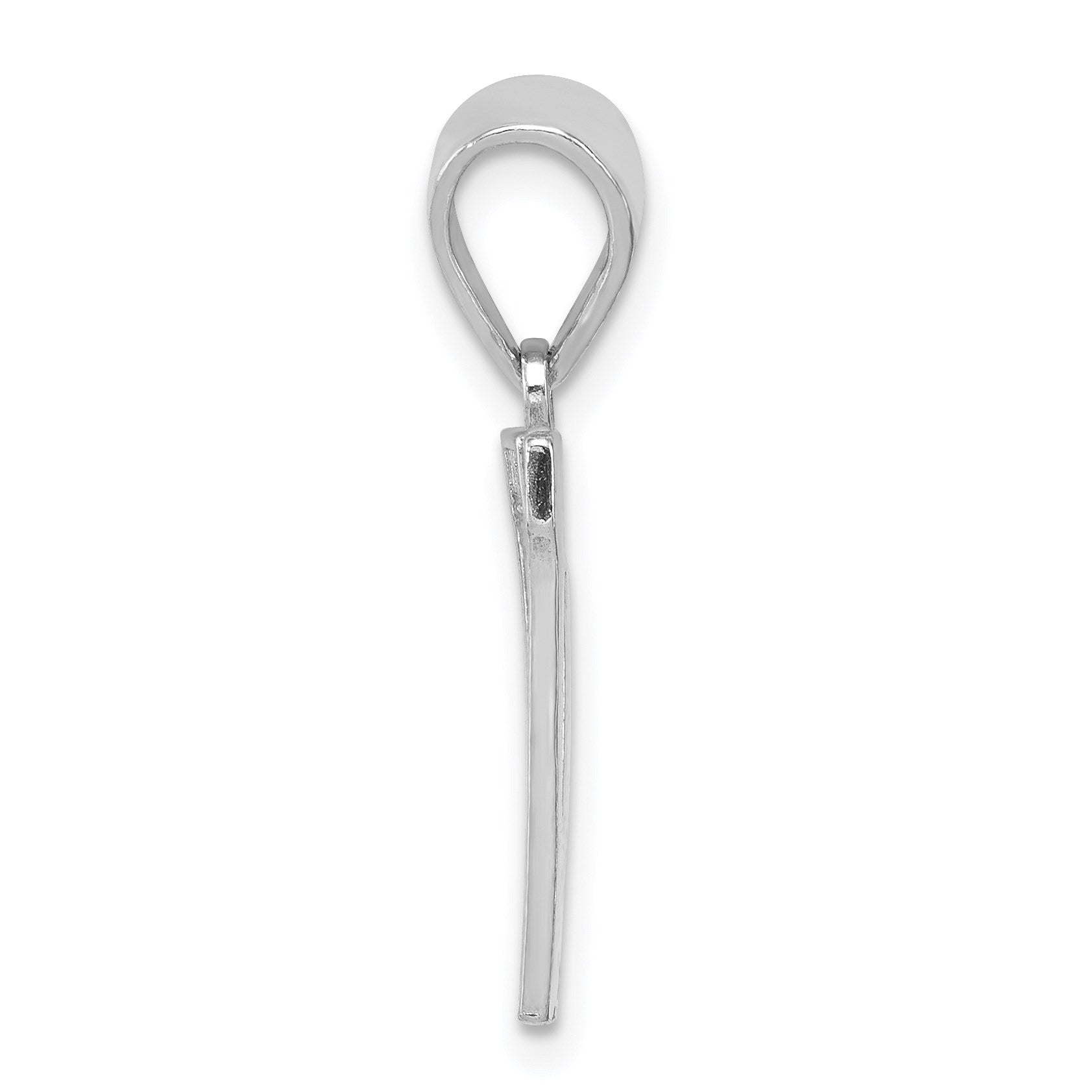 Sterling Silver Rhodium-plated Letter W Initial Pendant