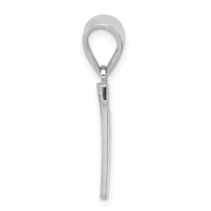 Sterling Silver Rhodium-plated Letter W Initial Pendant