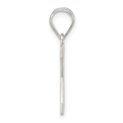 Sterling Silver Rhodium-plated Letter X Initial Pendant