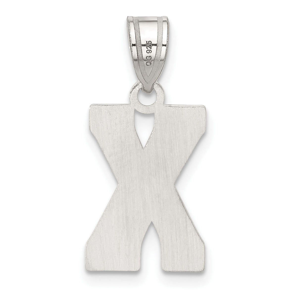 Sterling Silver Rhodium-plated Letter X Initial Pendant