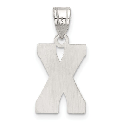 Sterling Silver Rhodium-plated Letter X Initial Pendant