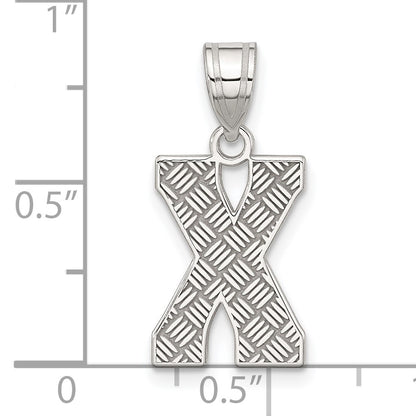 Sterling Silver Rhodium-plated Letter X Initial Pendant